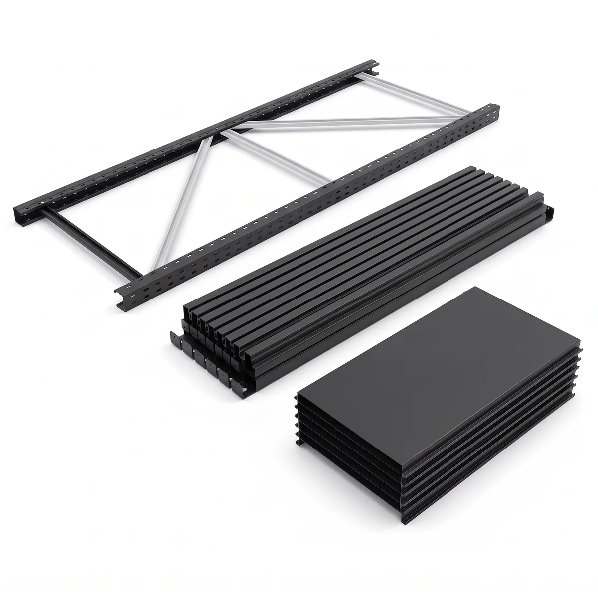 Campata per Scaffale · 200×200×60 · Nero Nero 2