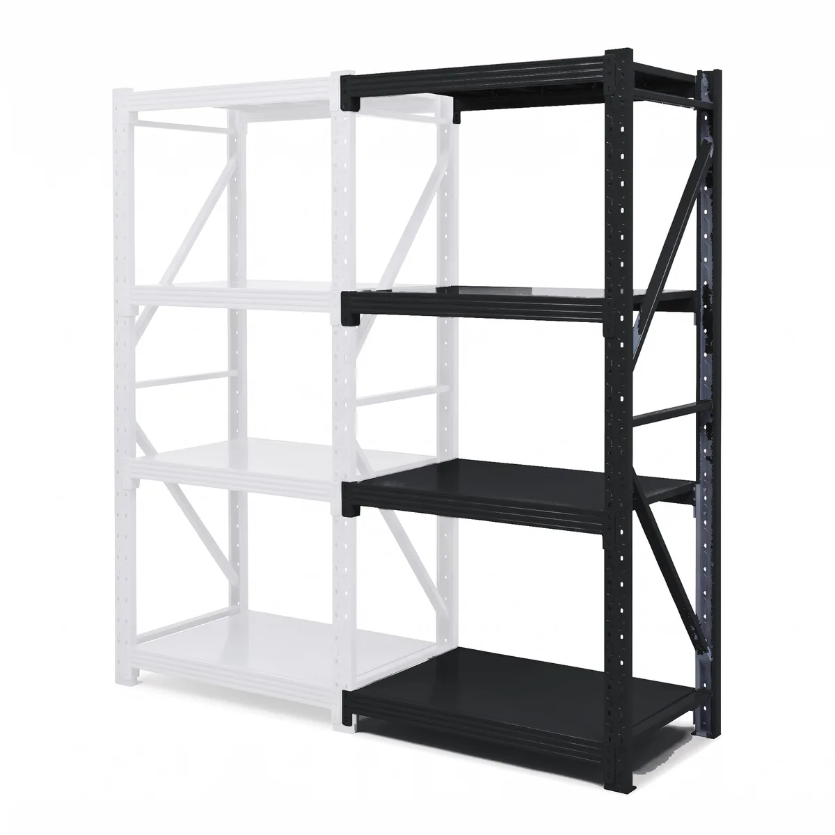Anbaufeld für Regal · Schwarz · 200×200×60 · 200 kg