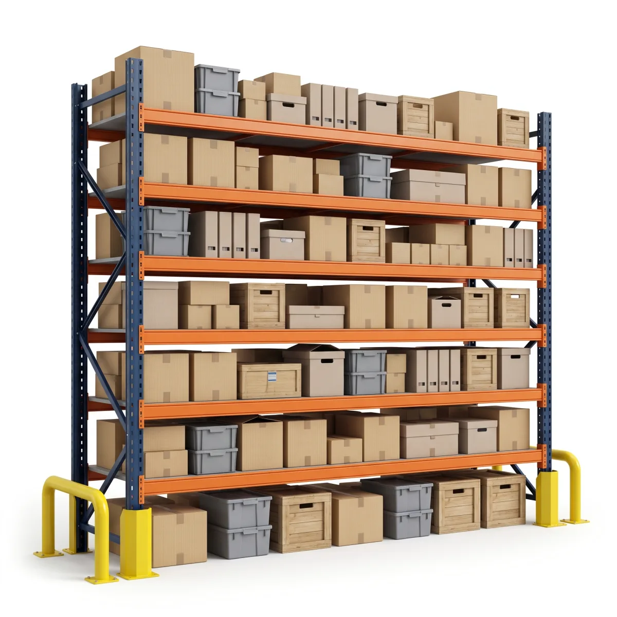 Rack para Armazenagem de Pallets 1500 kg · 6 Níveis · 255x269 cm Azul/Laranja 4