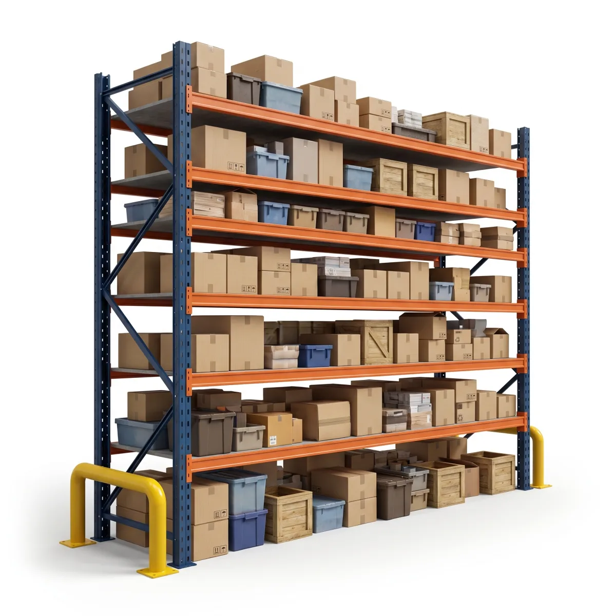 Rack para Armazenagem de Pallets 1500 kg · 6 Níveis · 255x269 cm Azul/Laranja 3