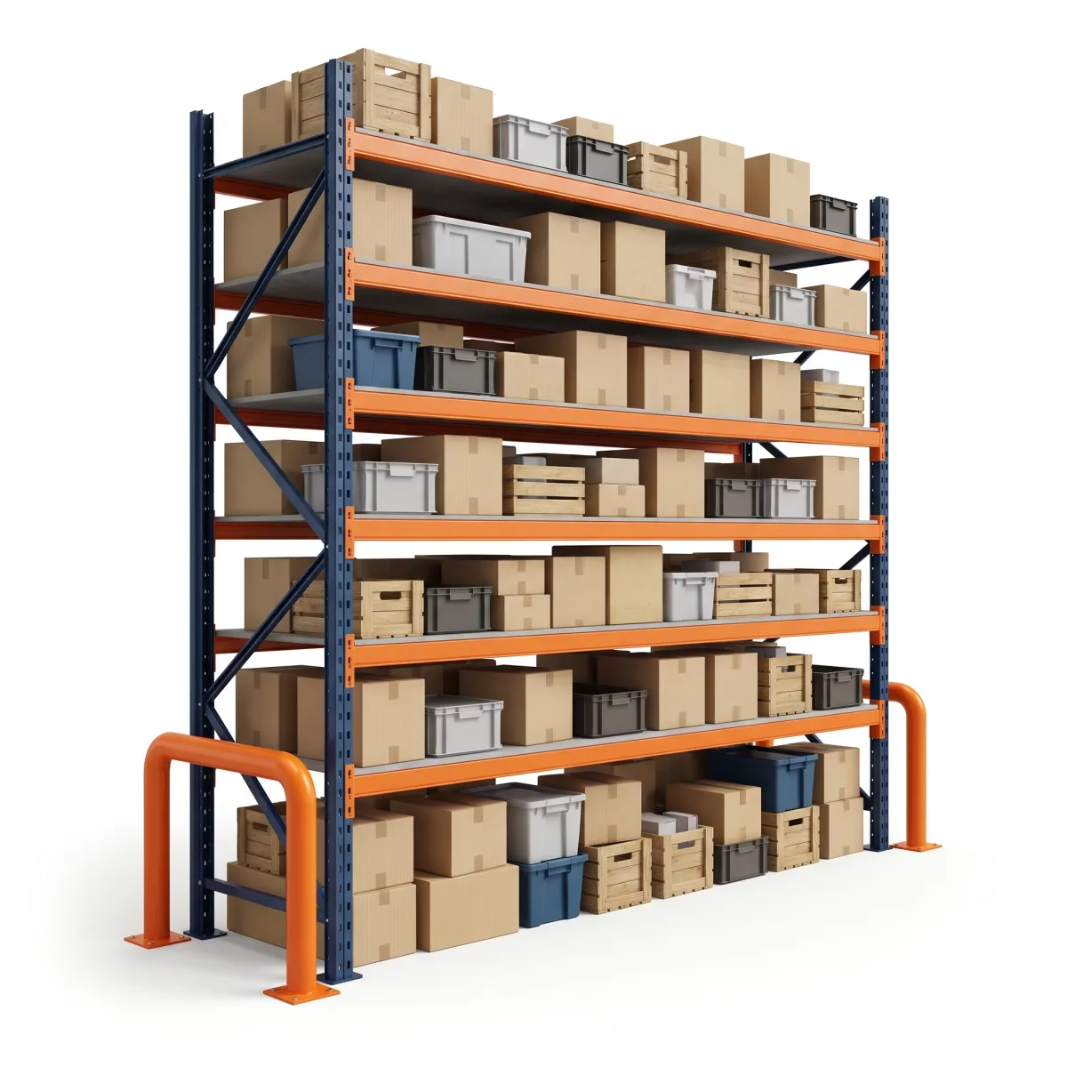 Rack para Armazenagem de Pallets 1500 kg · 6 Níveis · 255x269 cm Azul/Laranja 6
