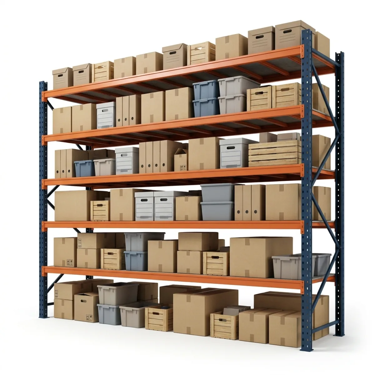 Étagère de stockage industrielle 1000 kg · 5 niveaux · 255x269 cm Bleu/Orange 10
