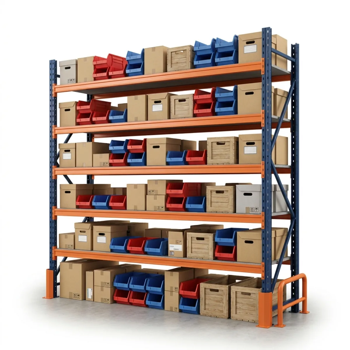 Étagère de stockage industrielle 1000 kg · 5 niveaux · 255x269 cm Bleu/Orange 8