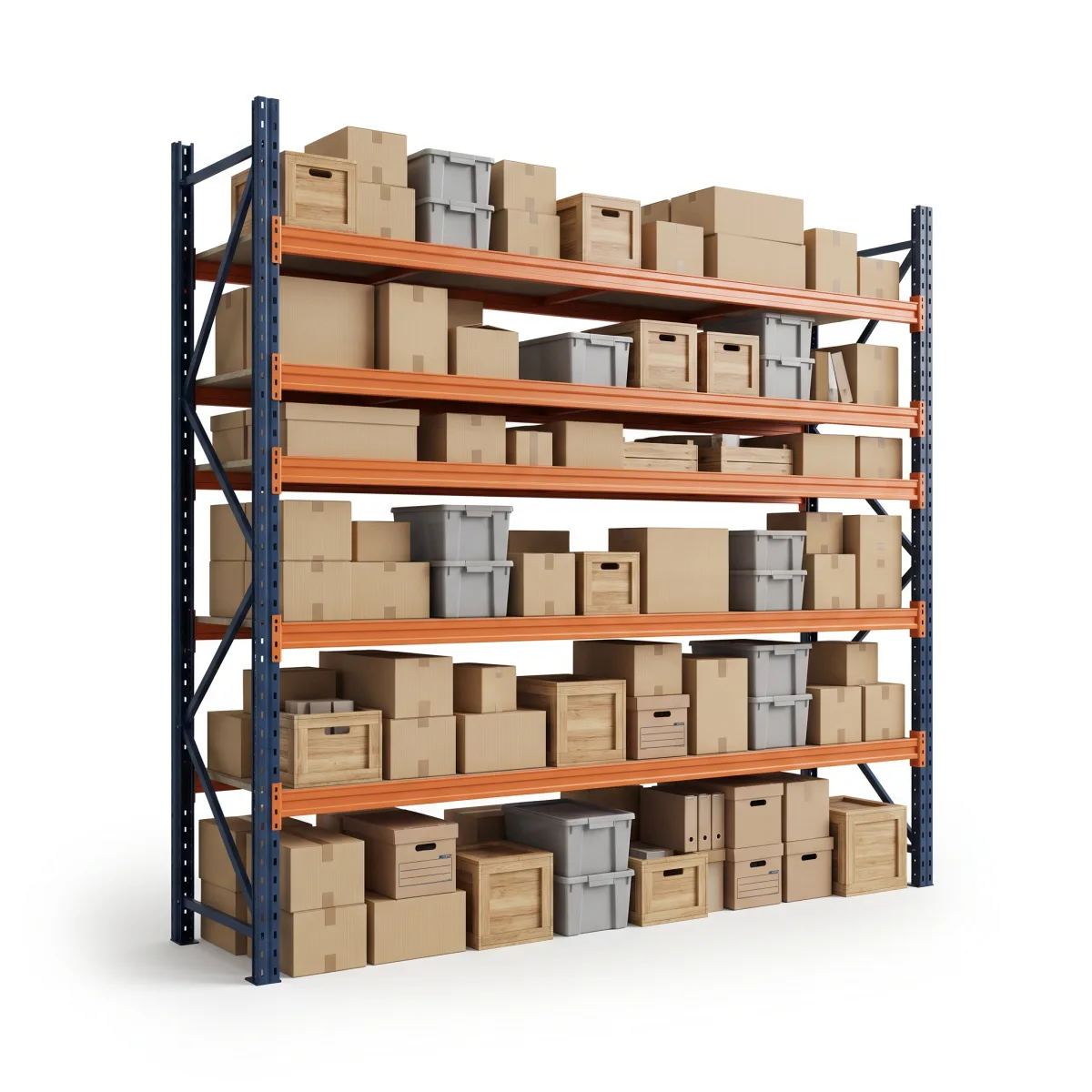 Étagère de stockage industrielle 1000 kg · 5 niveaux · 255x269 cm Bleu/Orange 9