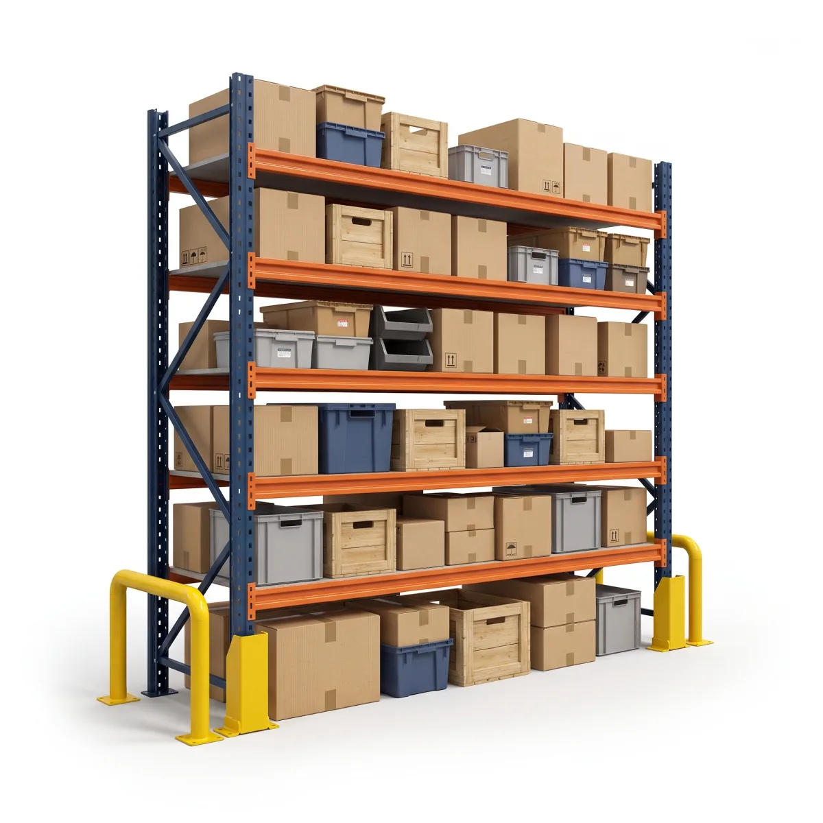 Étagère de stockage industrielle 1000 kg · 5 niveaux · 255x269 cm Bleu/Orange 4