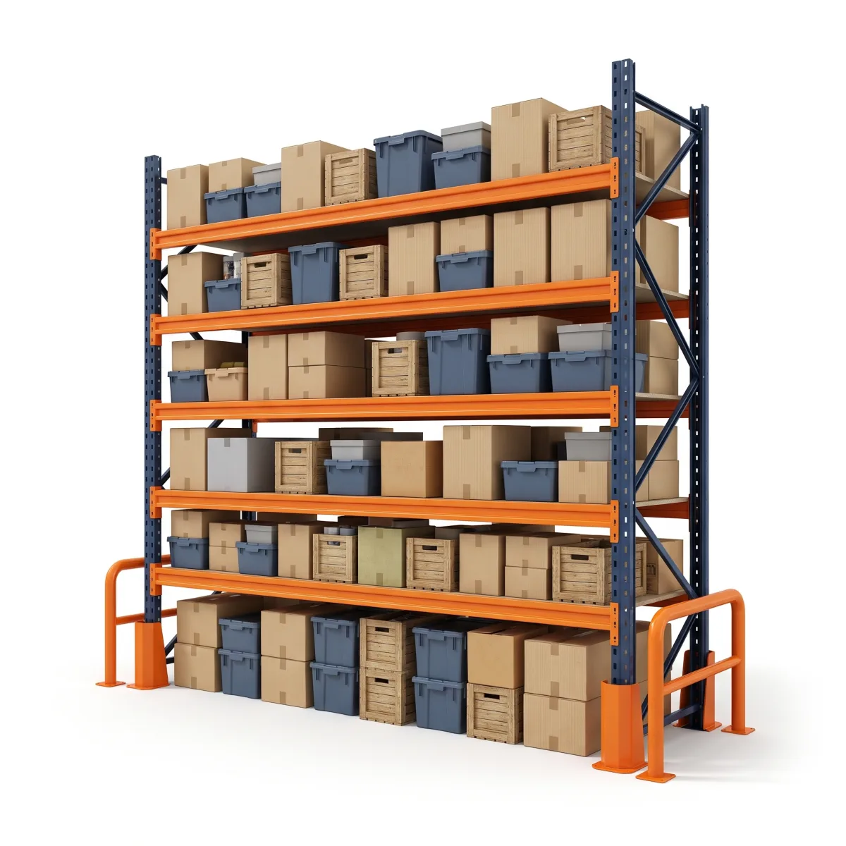 Étagère de stockage industrielle 1000 kg · 5 niveaux · 255x269 cm Bleu/Orange 7