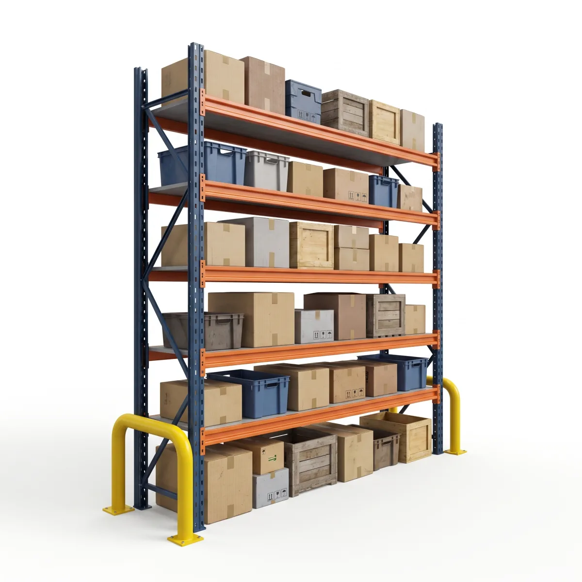 Étagère de stockage industrielle 1000 kg · 5 niveaux · 255x269 cm Bleu/Orange 3