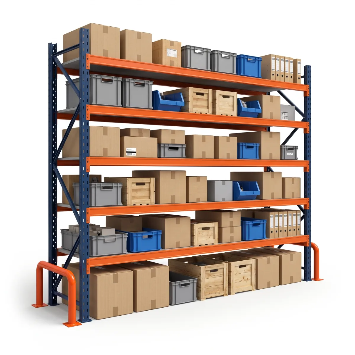 Étagère de stockage industrielle 1000 kg · 5 niveaux · 255x269 cm Bleu/Orange 6
