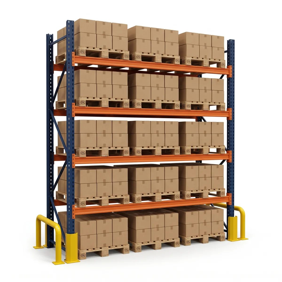 Rayonnage rack à palettes 1500 kg · 4 niveaux · 300x269 cm Bleu/Orange 4