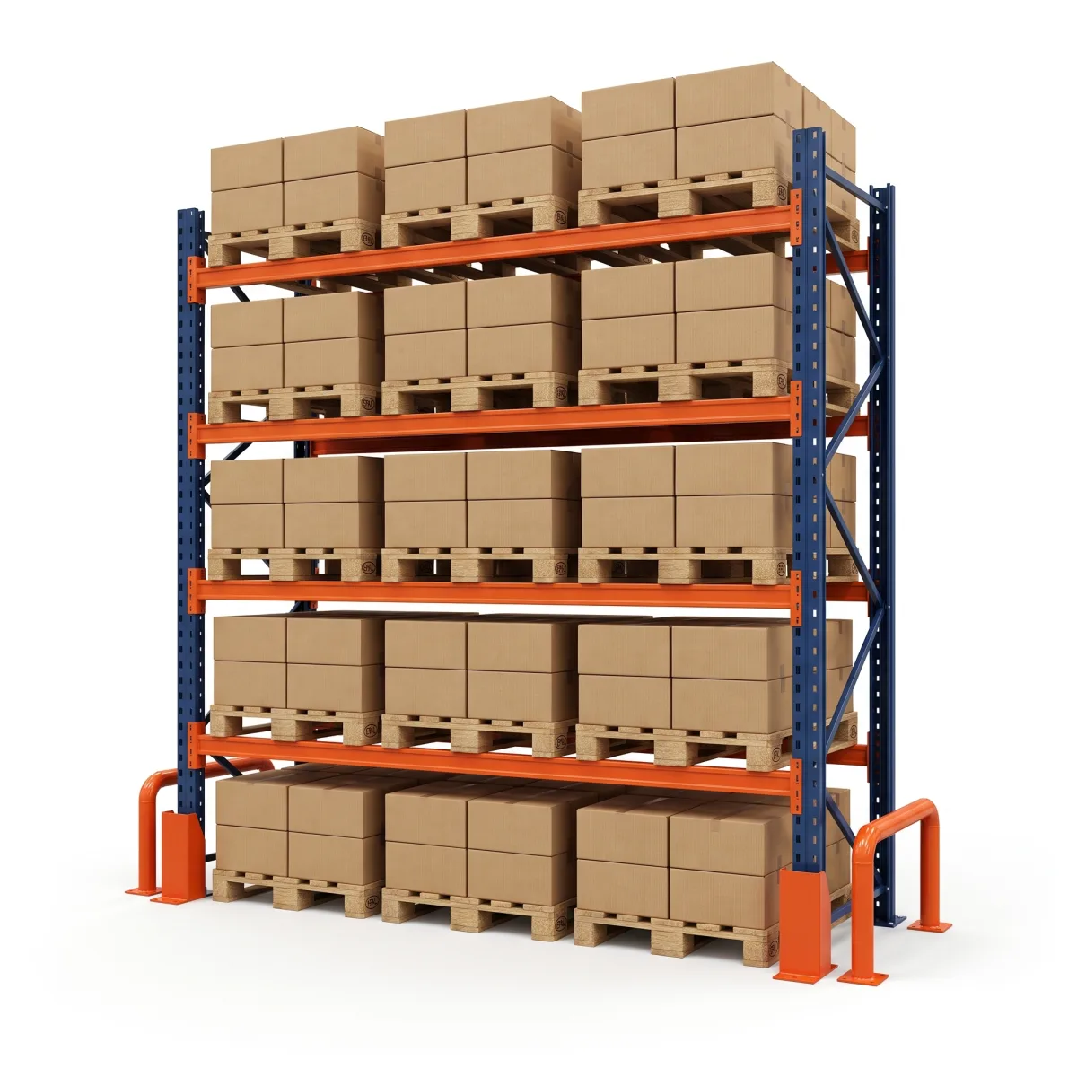 Rayonnage rack à palettes 1500 kg · 4 niveaux · 300x269 cm Bleu/Orange 7