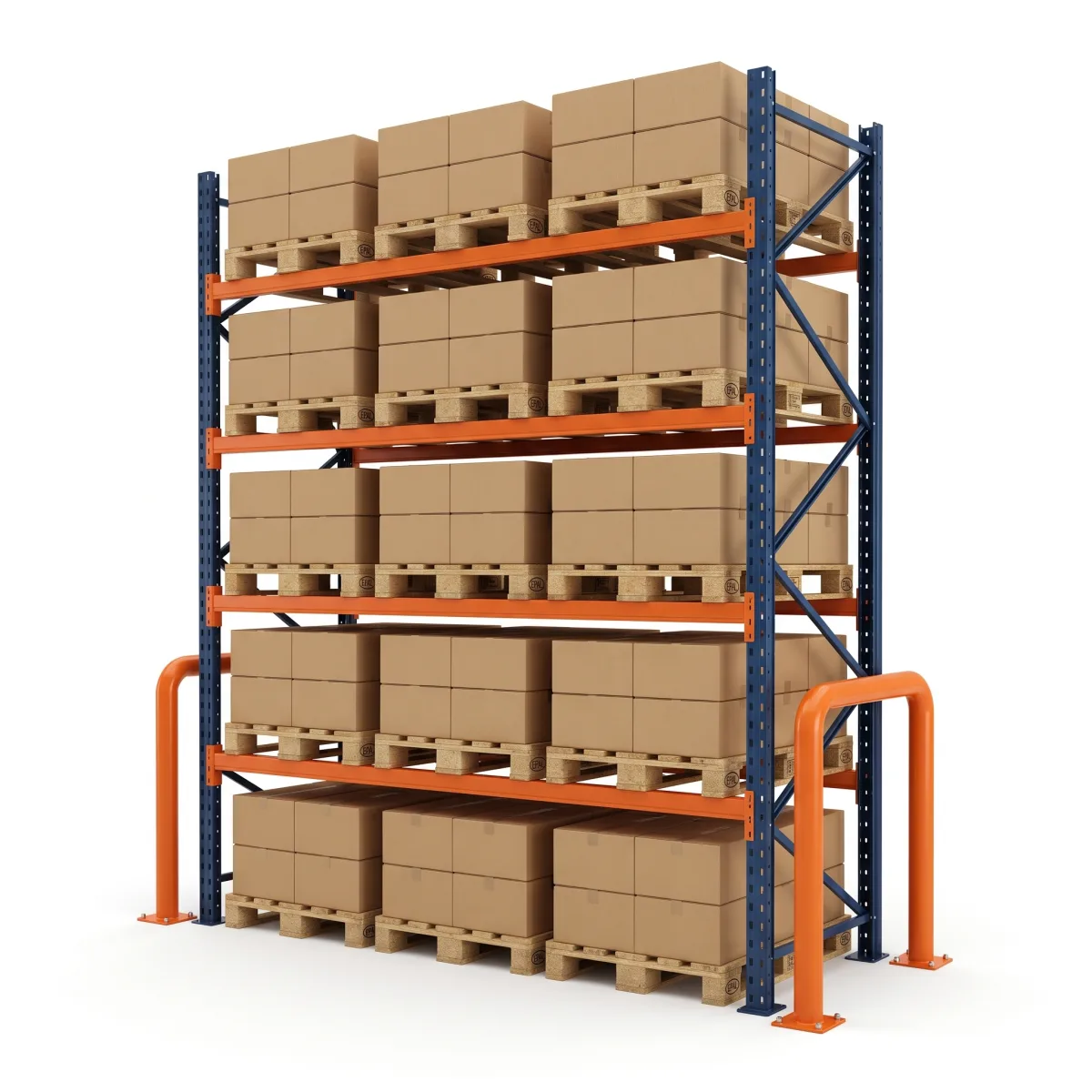 Rayonnage rack à palettes 1500 kg · 4 niveaux · 300x269 cm Bleu/Orange 6