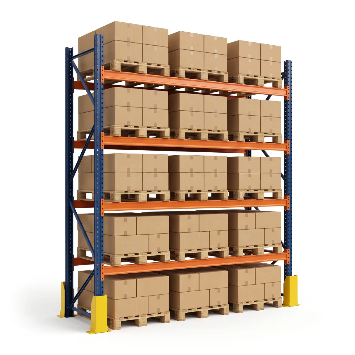 Rayonnage rack à palettes 1500 kg · 4 niveaux · 300x269 cm Bleu/Orange 2