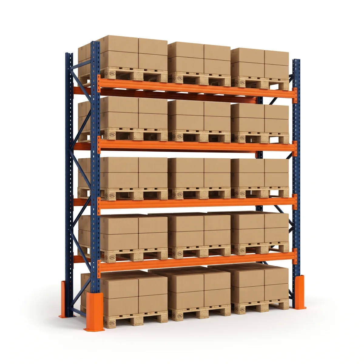 Rayonnage rack à palettes 1500 kg · 4 niveaux · 300x269 cm Bleu/Orange 5