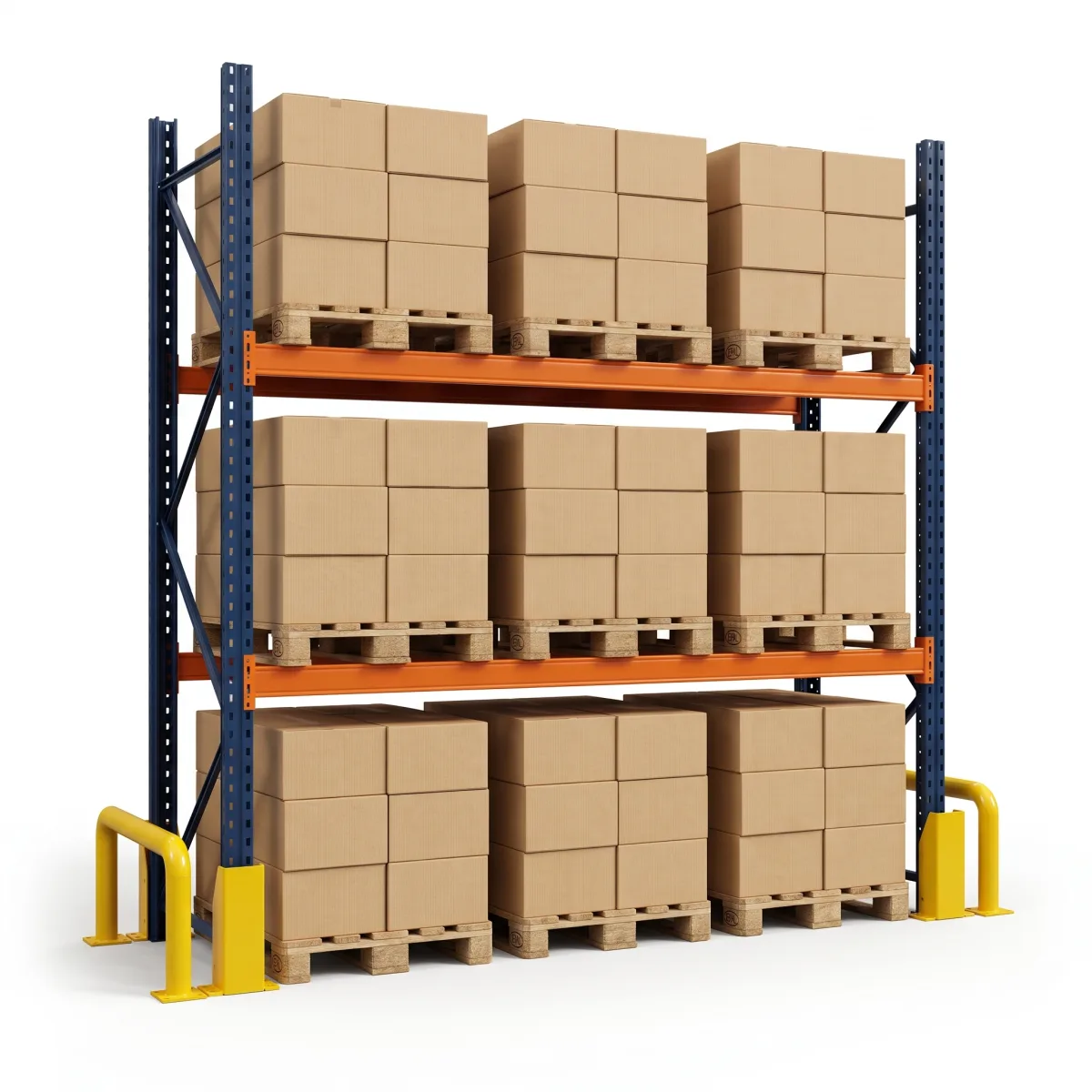 Prateleiras de Estoque Industrial 1500 kg · 2 Níveis · 353x269 cm Azul/Laranja 4