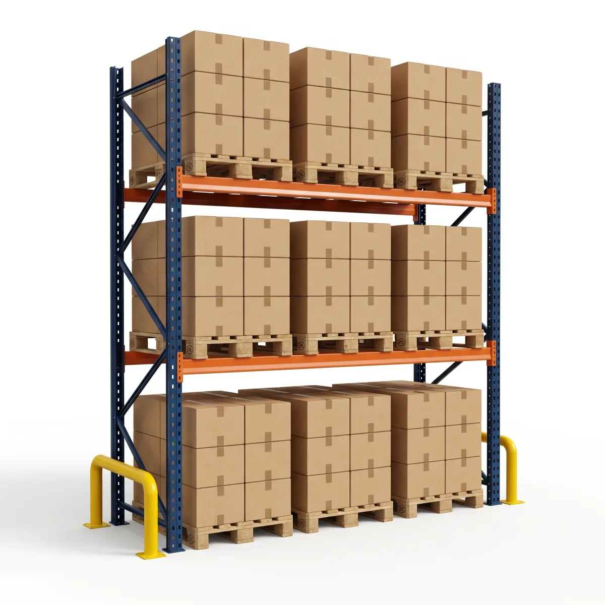 Prateleiras de Estoque Industrial 1500 kg · 2 Níveis · 353x269 cm Azul/Laranja 3