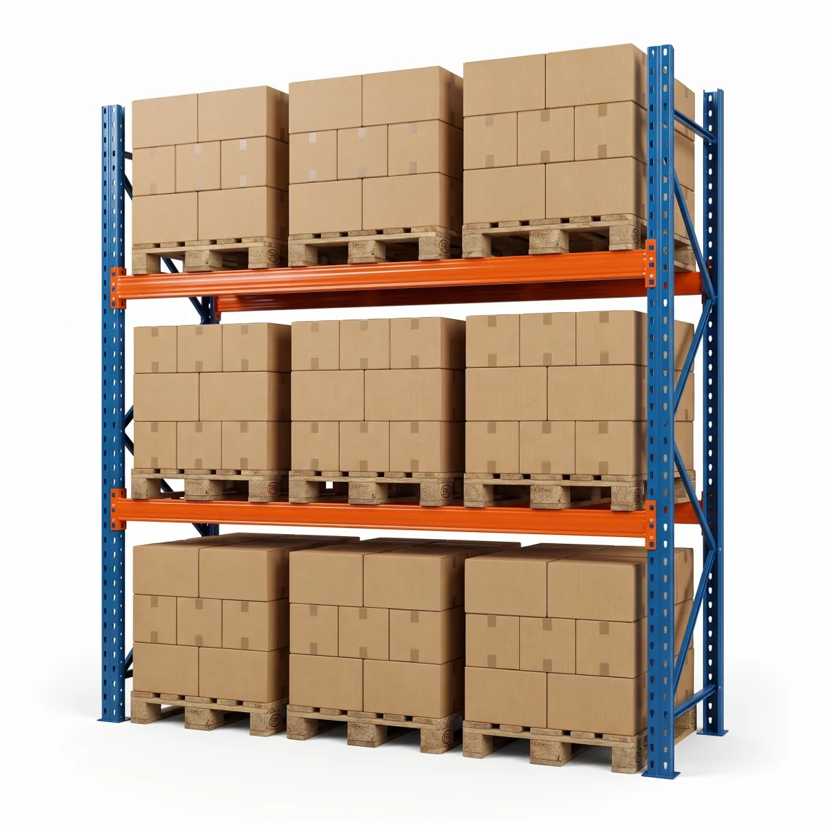 Scaffale Industriale in Metallo 1500 kg · 2 Livelli · 353x269 cm