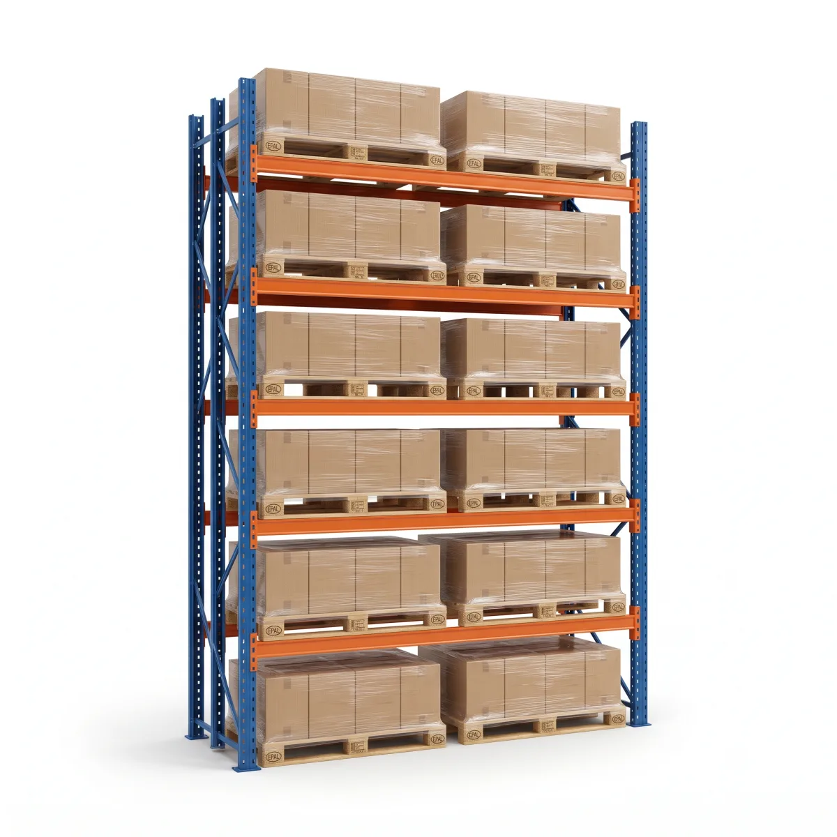 Prateleiras de Aço para Paletes 1000 kg · 5 Níveis · 353x184 cm Azul/Laranja 16