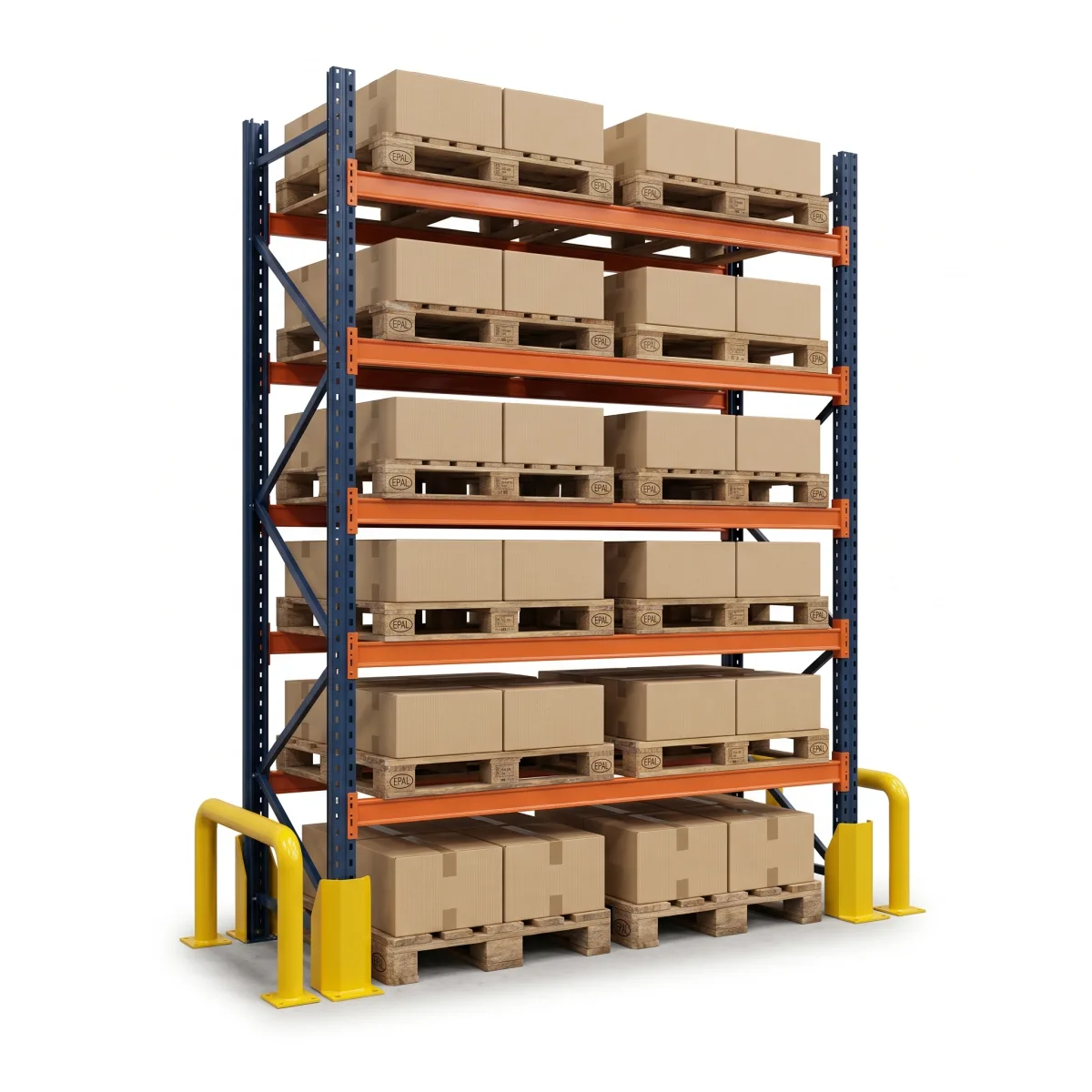 Prateleiras de Aço para Paletes 1000 kg · 5 Níveis · 353x184 cm Azul/Laranja 4
