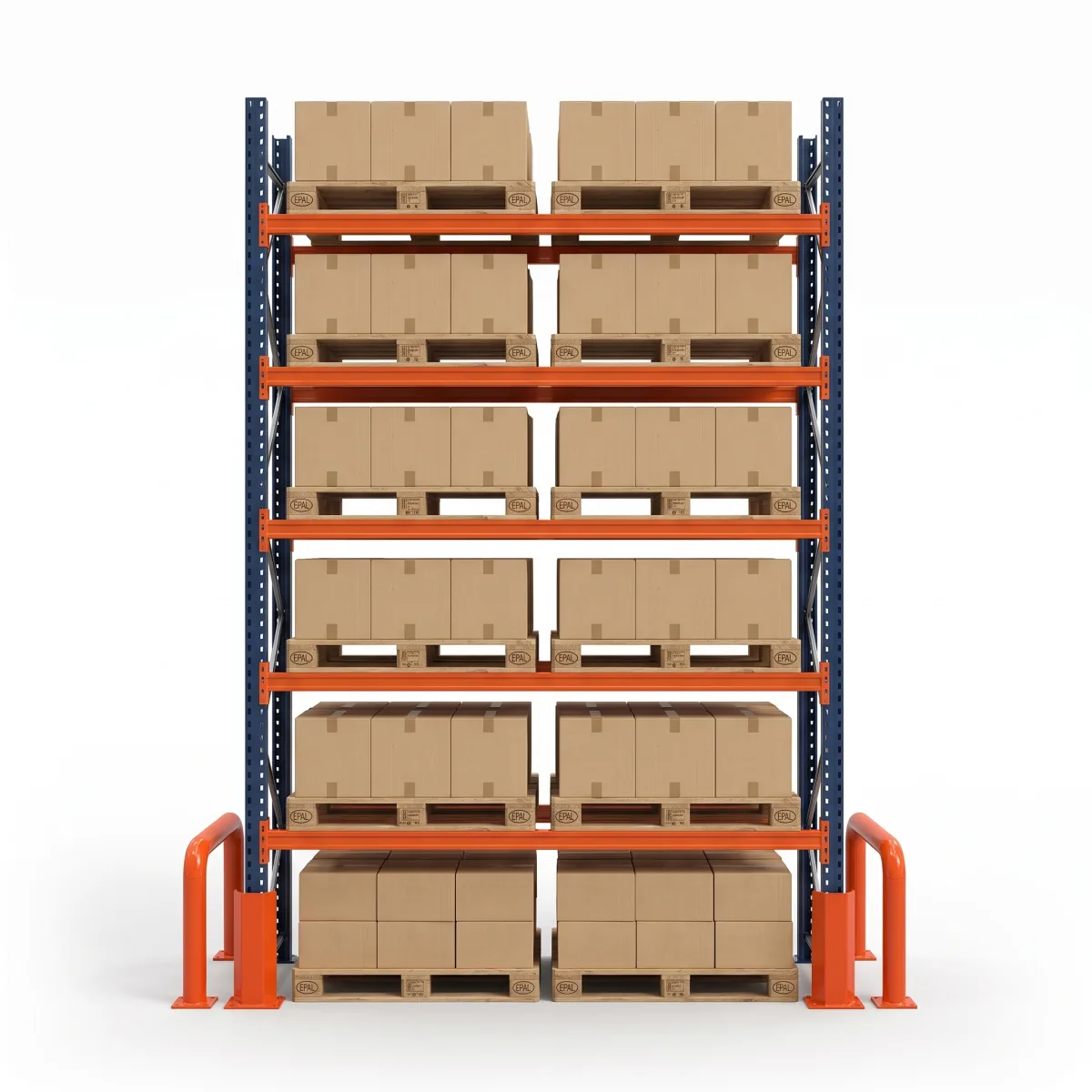 Prateleiras de Aço para Paletes 1000 kg · 5 Níveis · 353x184 cm Azul/Laranja 7