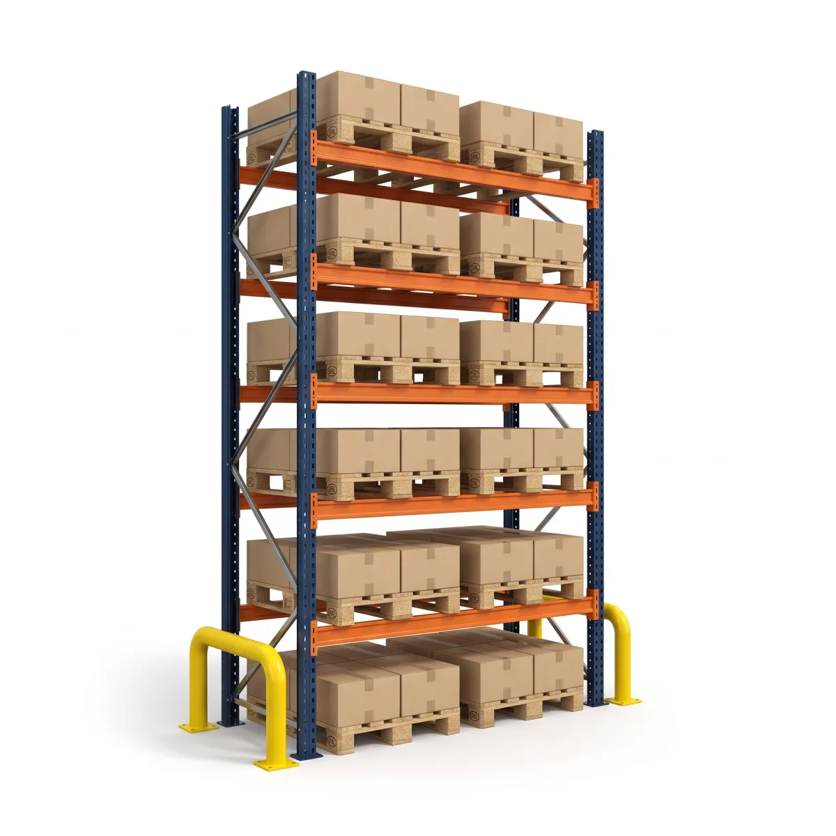Prateleiras de Aço para Paletes 1000 kg · 5 Níveis · 353x184 cm Azul/Laranja 3