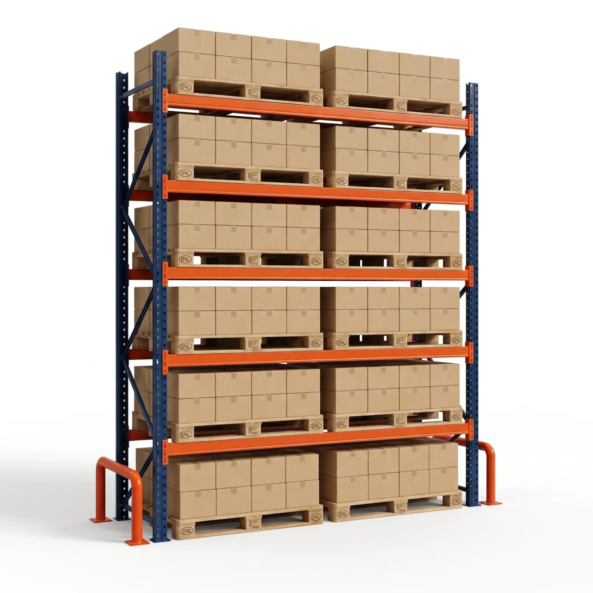Prateleiras de Aço para Paletes 1000 kg · 5 Níveis · 353x184 cm Azul/Laranja 6