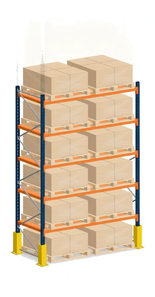 Prateleiras de Aço para Paletes 1000 kg · 5 Níveis · 353x184 cm Azul/Laranja 2