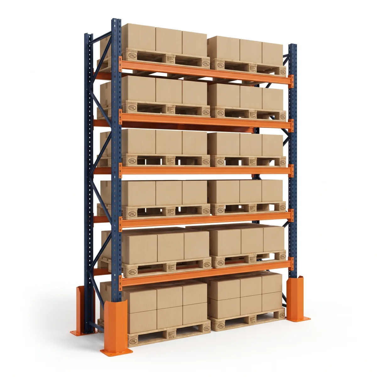 Prateleiras de Aço para Paletes 1000 kg · 5 Níveis · 353x184 cm Azul/Laranja 5