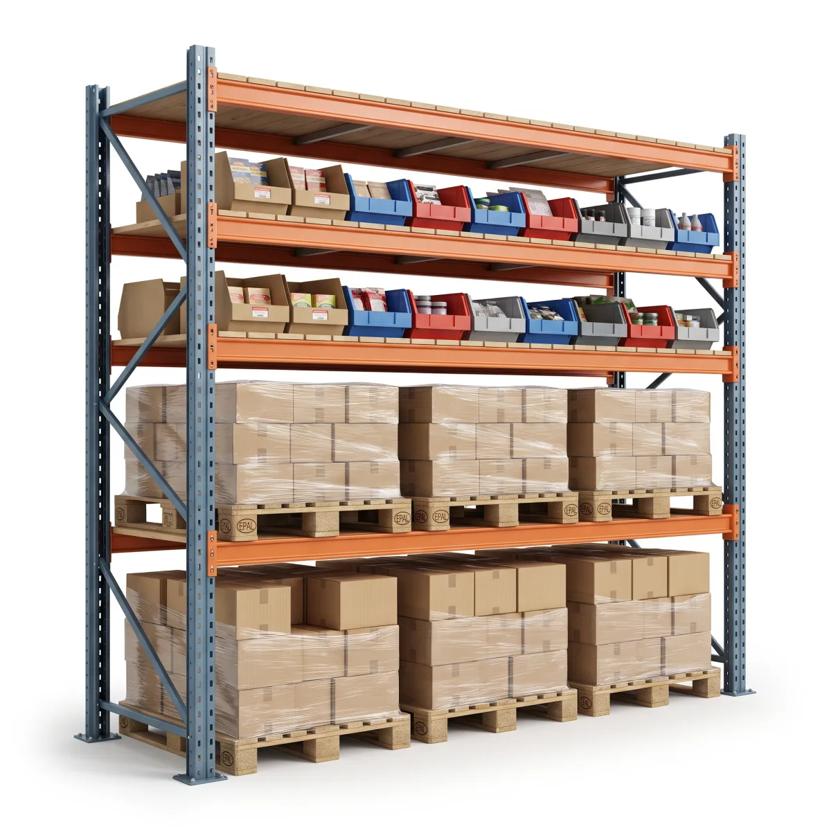 Palettier pour charges lourdes 1000 kg · 4 niveaux · 300x269 cm Bleu/Orange 15