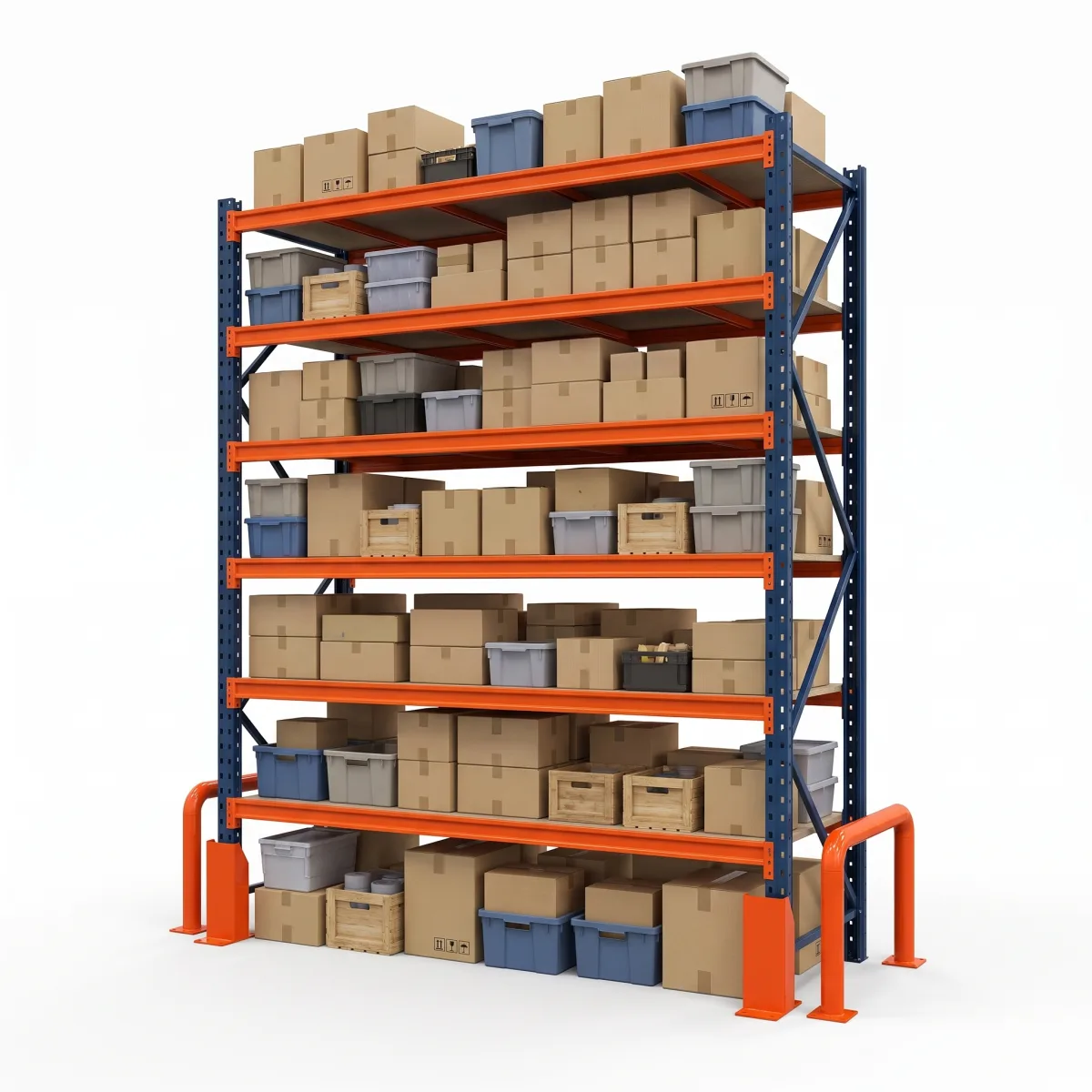 Rack modulaire industriel 1000 kg · 6 niveaux · 255x184 cm Bleu/Orange 7