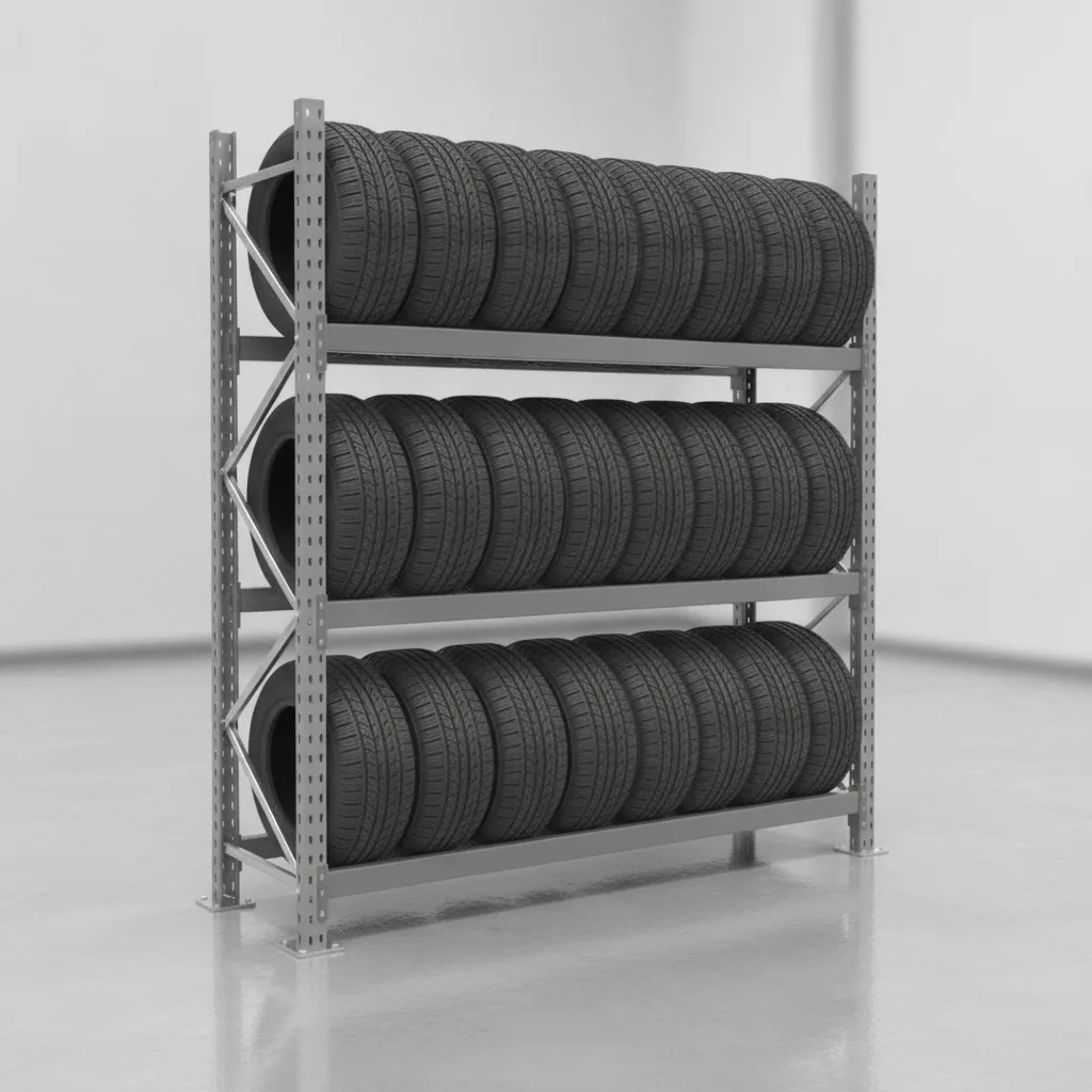 Porta Gomme per Auto 300 kg · 3 Livelli · 200x150x45 cm Grigio 2