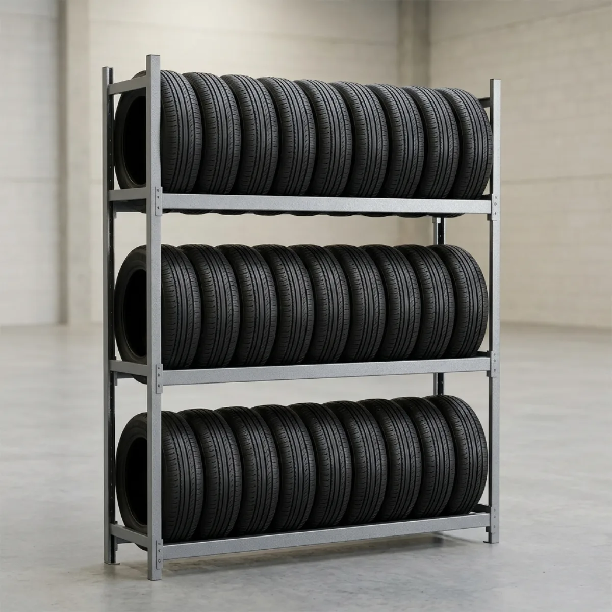 Porta Gomme per Auto 300 kg · 3 Livelli · 200x150x45 cm Grigio 9