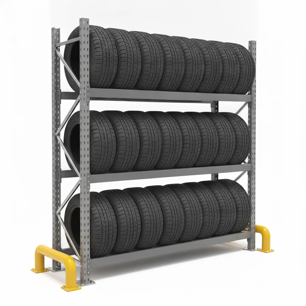 Porta Gomme per Auto 300 kg · 3 Livelli · 200x150x45 cm Grigio 4