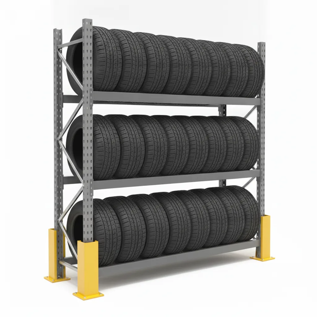 Porta Gomme per Auto 300 kg · 3 Livelli · 200x150x45 cm Grigio 3
