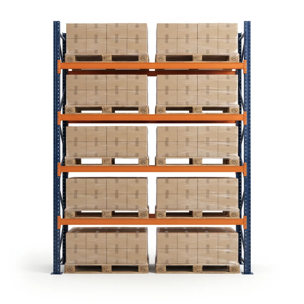 Rayonnage lourd pour palettes 1000 kg · 4 niveaux · 353x184 cm Bleu/Orange 14