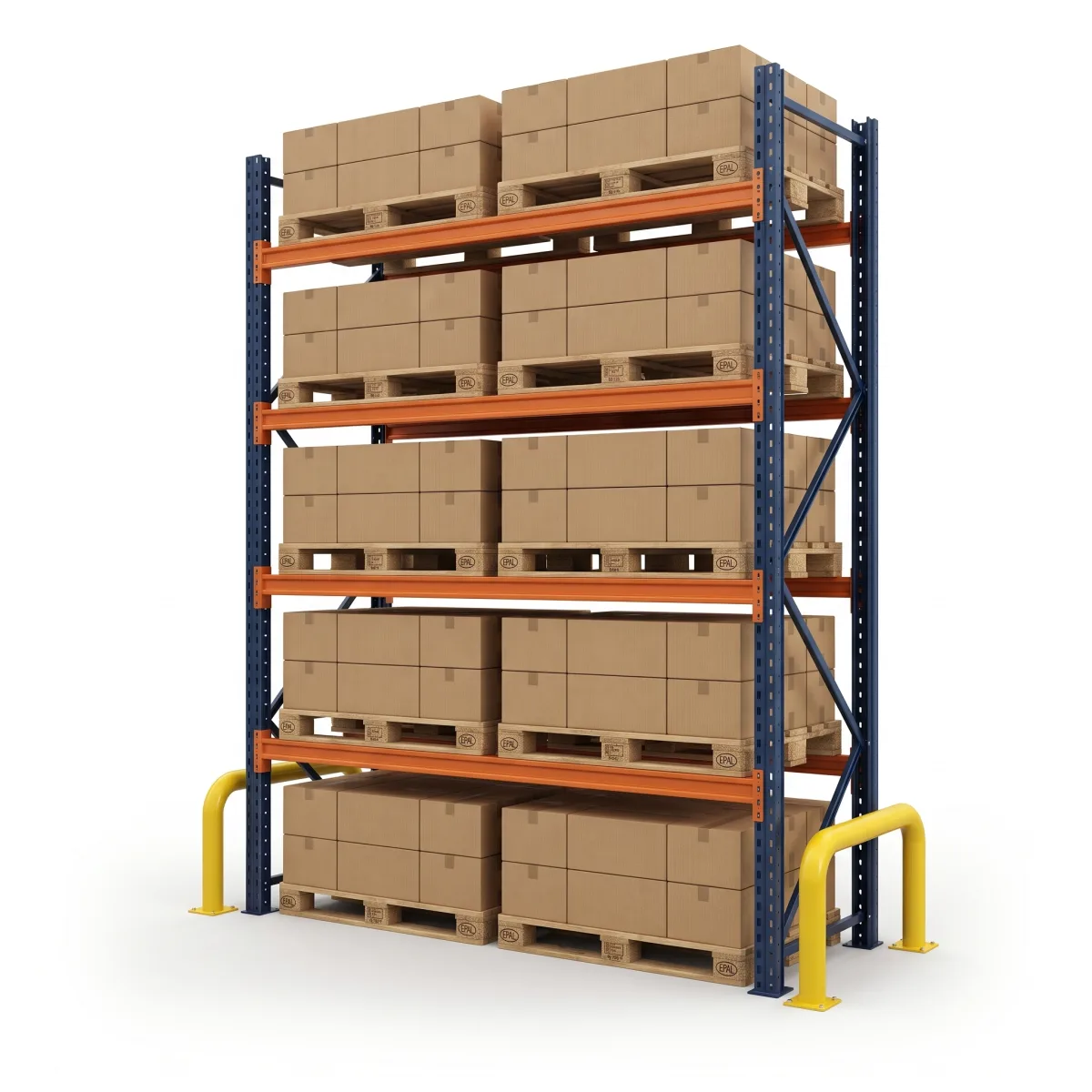 Rayonnage lourd pour palettes 1000 kg · 4 niveaux · 353x184 cm Bleu/Orange 3