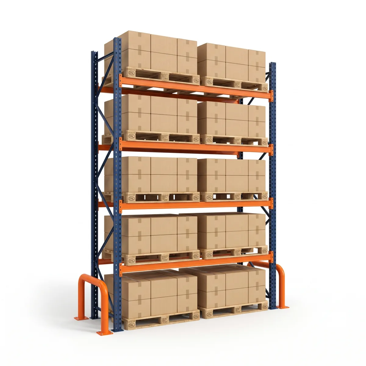 Rayonnage lourd pour palettes 1000 kg · 4 niveaux · 353x184 cm Bleu/Orange 6