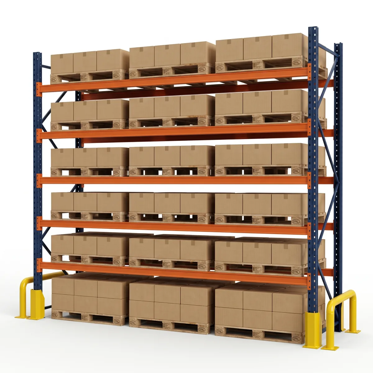 Estante de Aço Reforçada Industrial 1500 kg · 5 Níveis · 353x269 cm Azul/Laranja 4