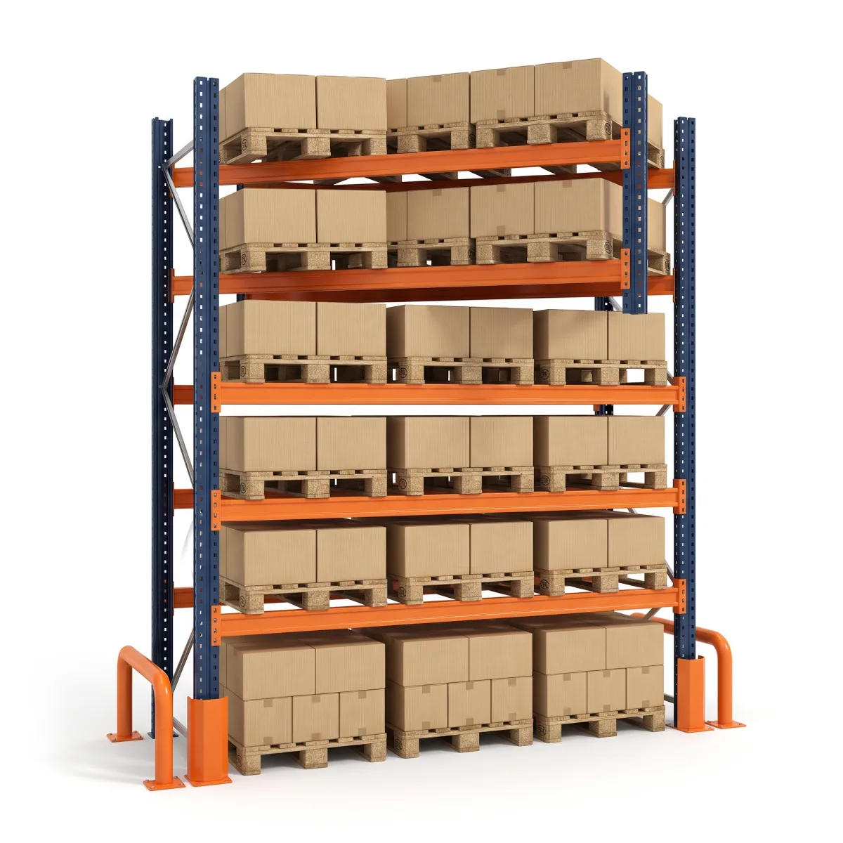 Estante de Aço Reforçada Industrial 1500 kg · 5 Níveis · 353x269 cm Azul/Laranja 7