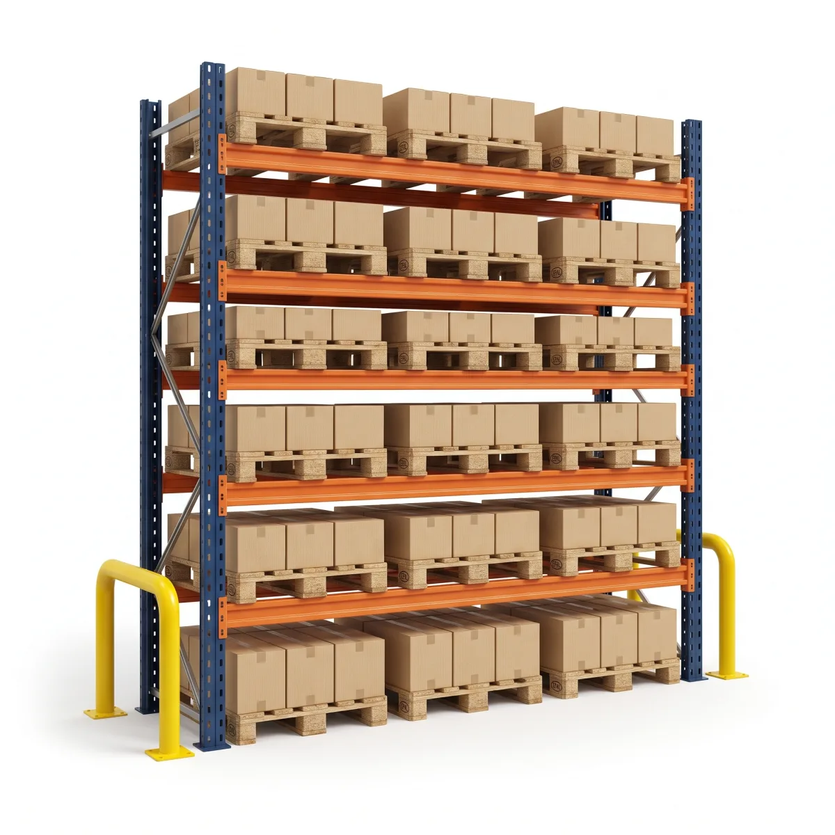 Estante de Aço Reforçada Industrial 1500 kg · 5 Níveis · 353x269 cm Azul/Laranja 3