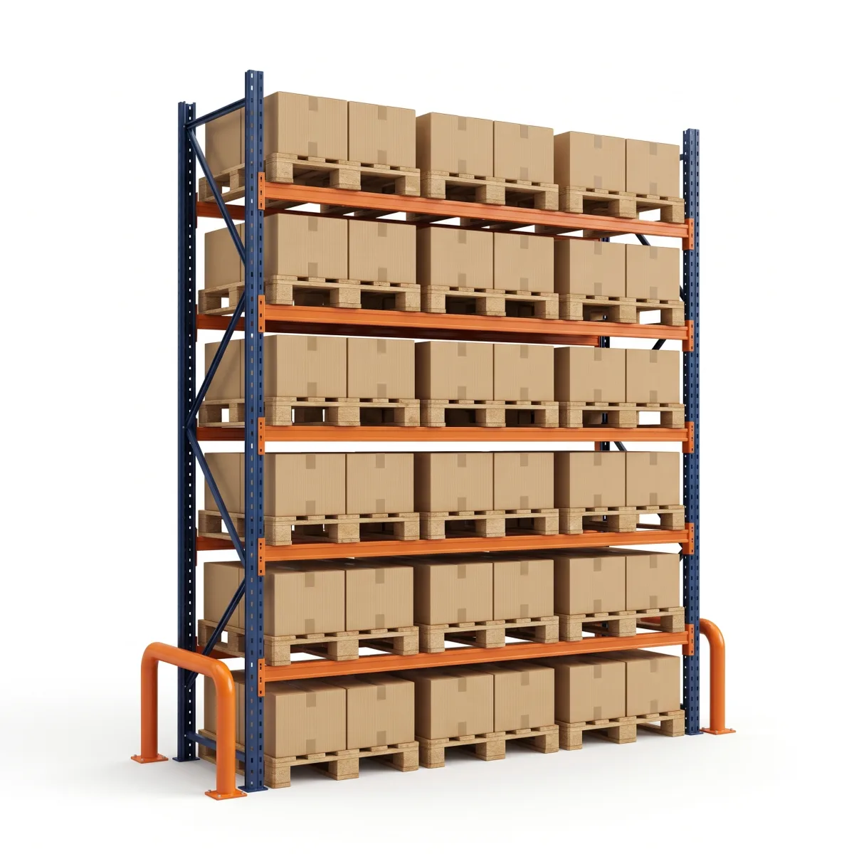Estante de Aço Reforçada Industrial 1500 kg · 5 Níveis · 353x269 cm Azul/Laranja 6