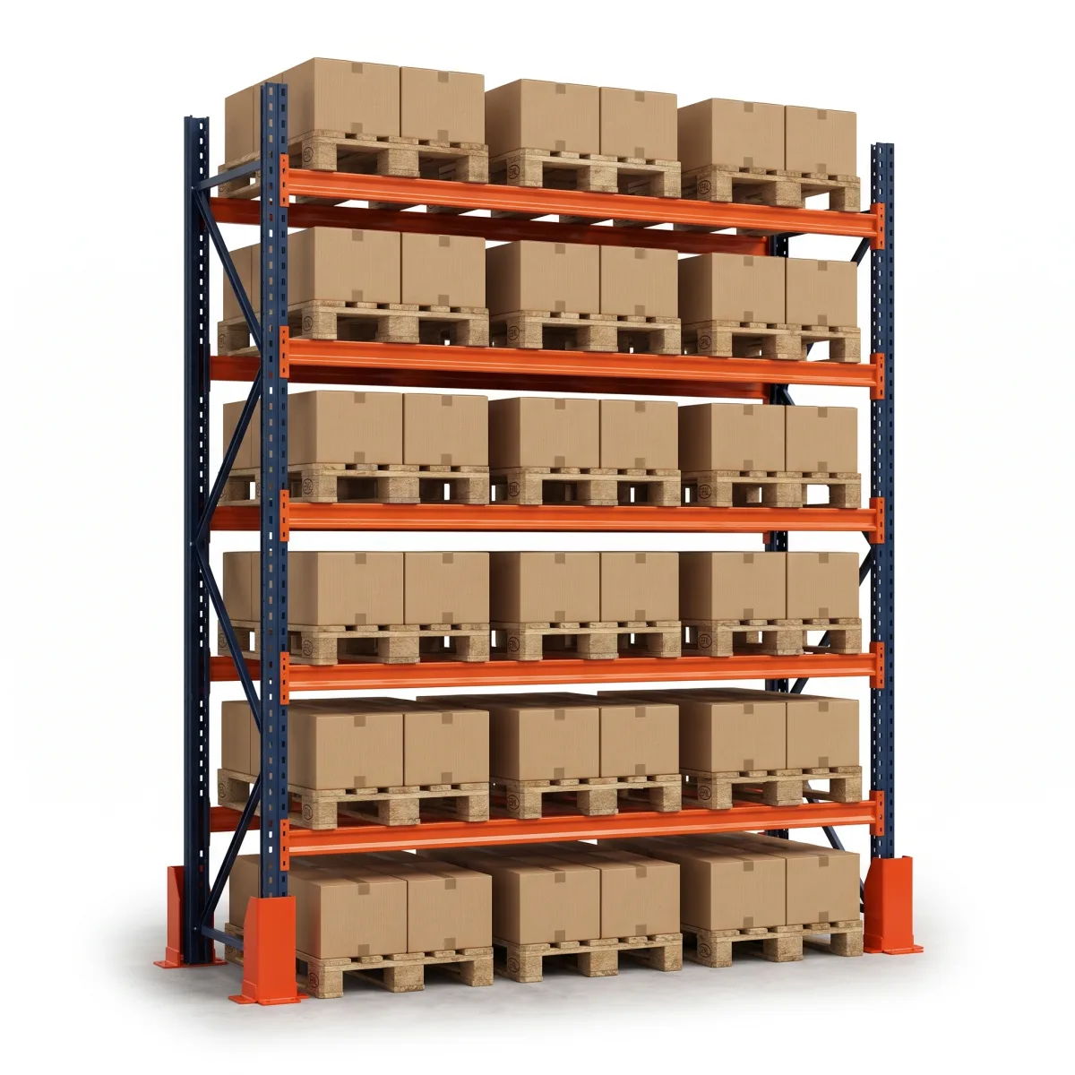 Estante de Aço Reforçada Industrial 1500 kg · 5 Níveis · 353x269 cm Azul/Laranja 5