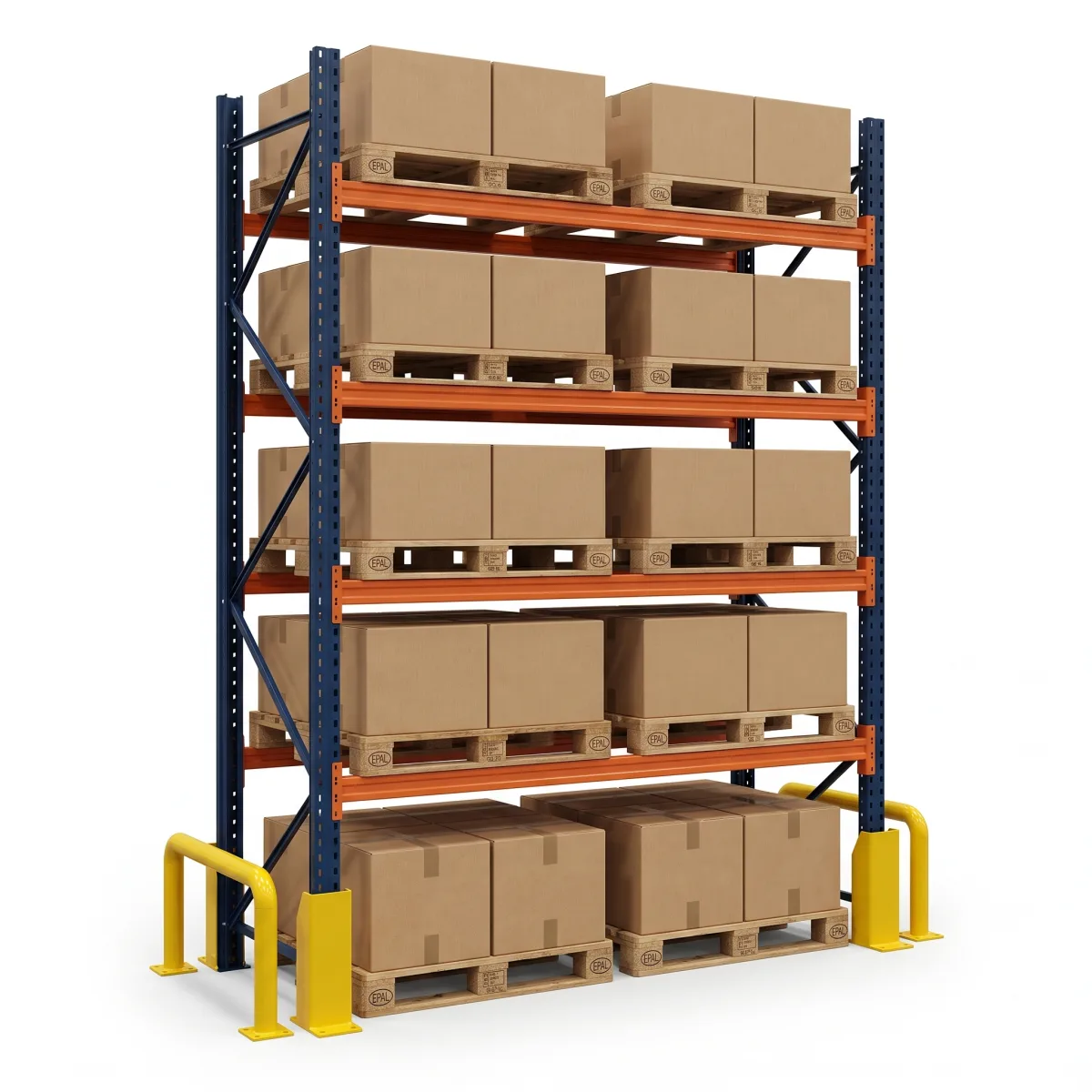 Étagère industrielle pour palettes 1000 kg · 4 niveaux · 300x184 cm Bleu/Orange 4