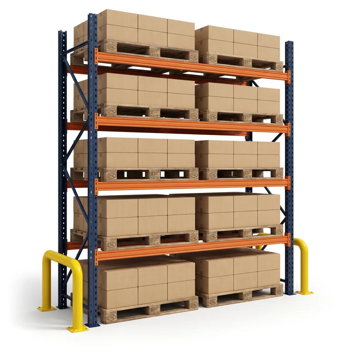 Étagère industrielle pour palettes 1000 kg · 4 niveaux · 300x184 cm Bleu/Orange 3