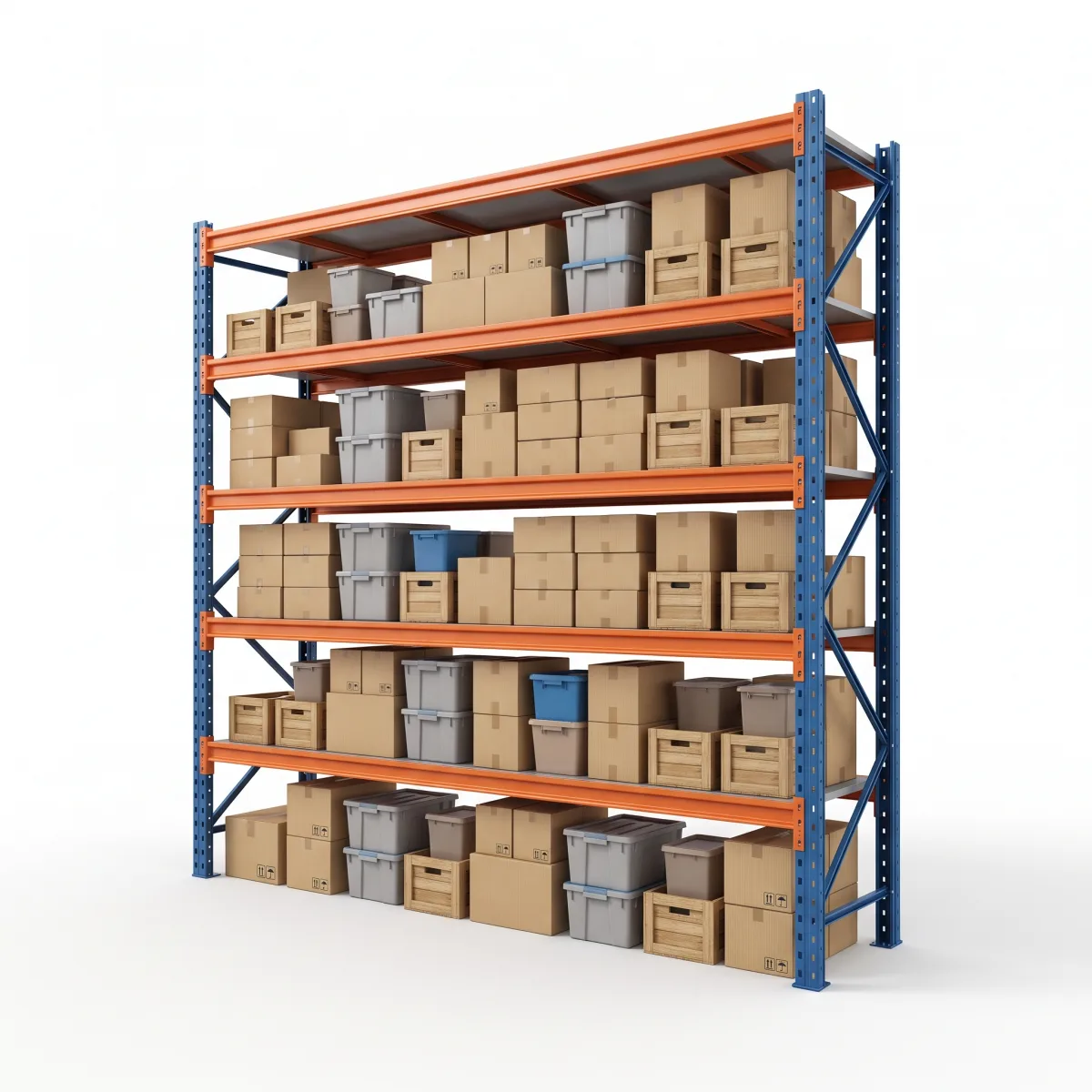 Racks Sélectifs Industriels 1000 kg · 5 Niveaux · 300x269 cm Bleu/Orange 14