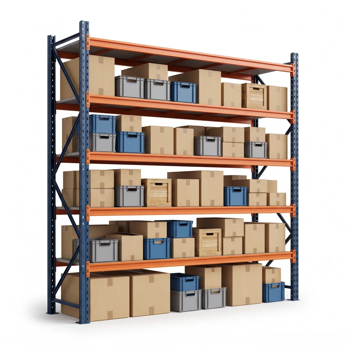 Racks Sélectifs Industriels 1000 kg · 5 Niveaux · 300x269 cm Bleu/Orange 16