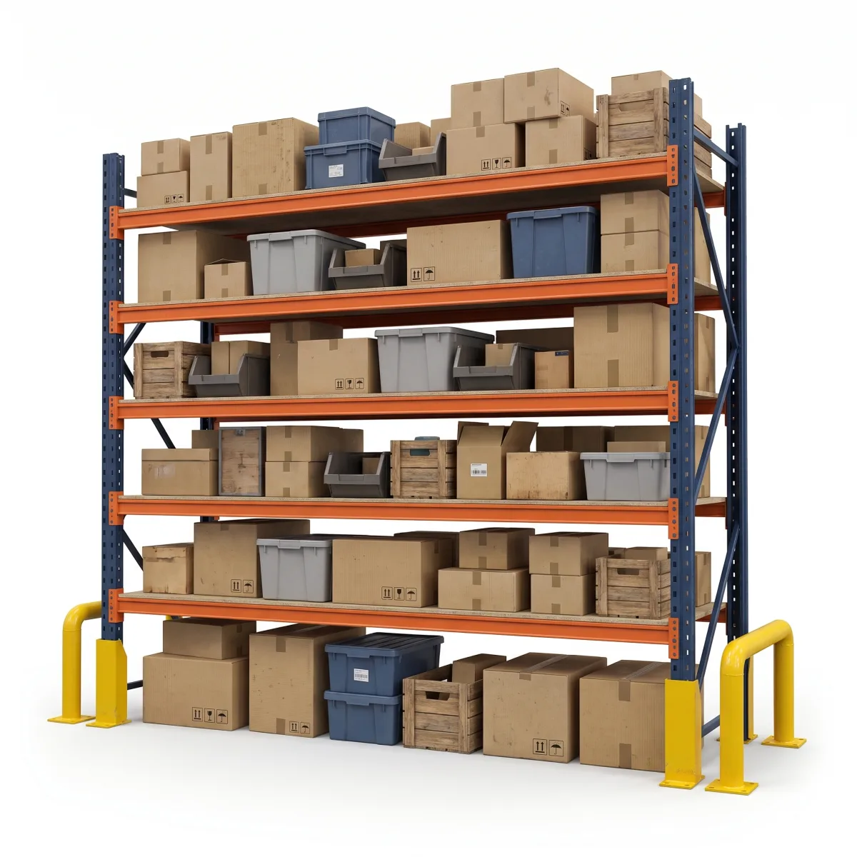 Racks Sélectifs Industriels 1000 kg · 5 Niveaux · 300x269 cm Bleu/Orange 4