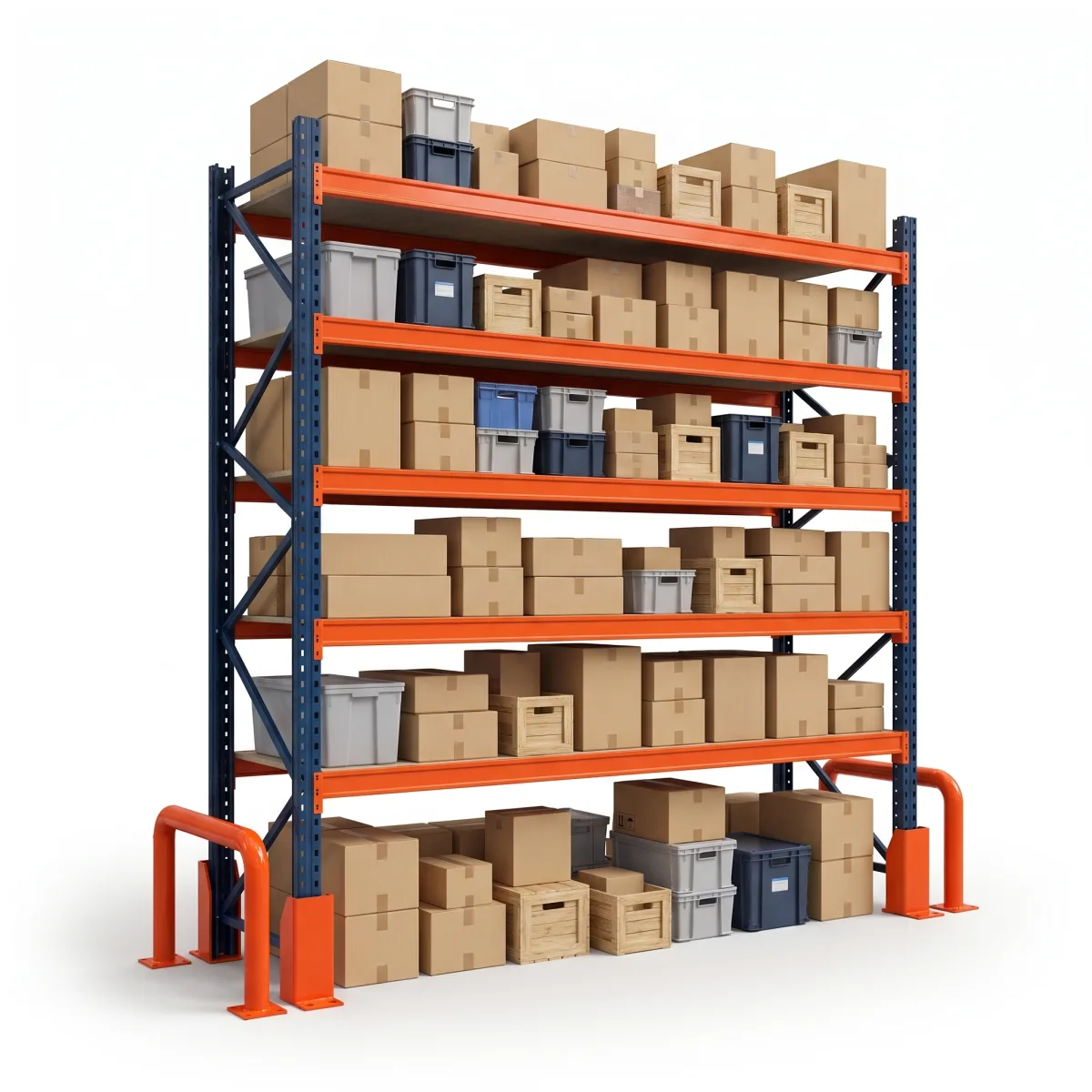 Racks Sélectifs Industriels 1000 kg · 5 Niveaux · 300x269 cm Bleu/Orange 7