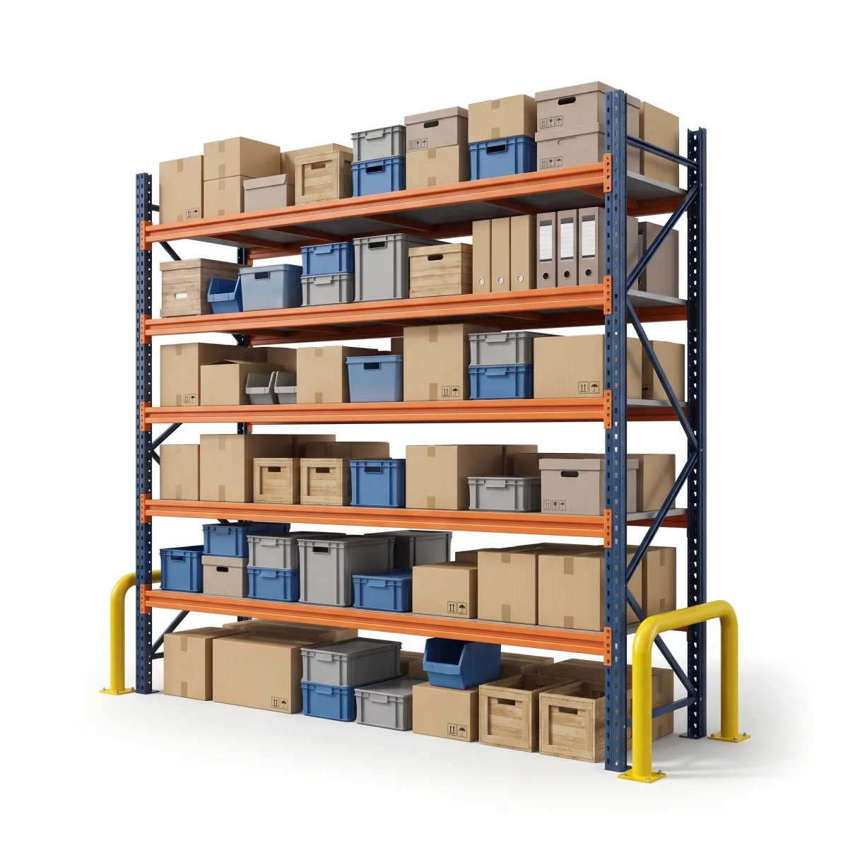 Racks Sélectifs Industriels 1000 kg · 5 Niveaux · 300x269 cm Bleu/Orange 3