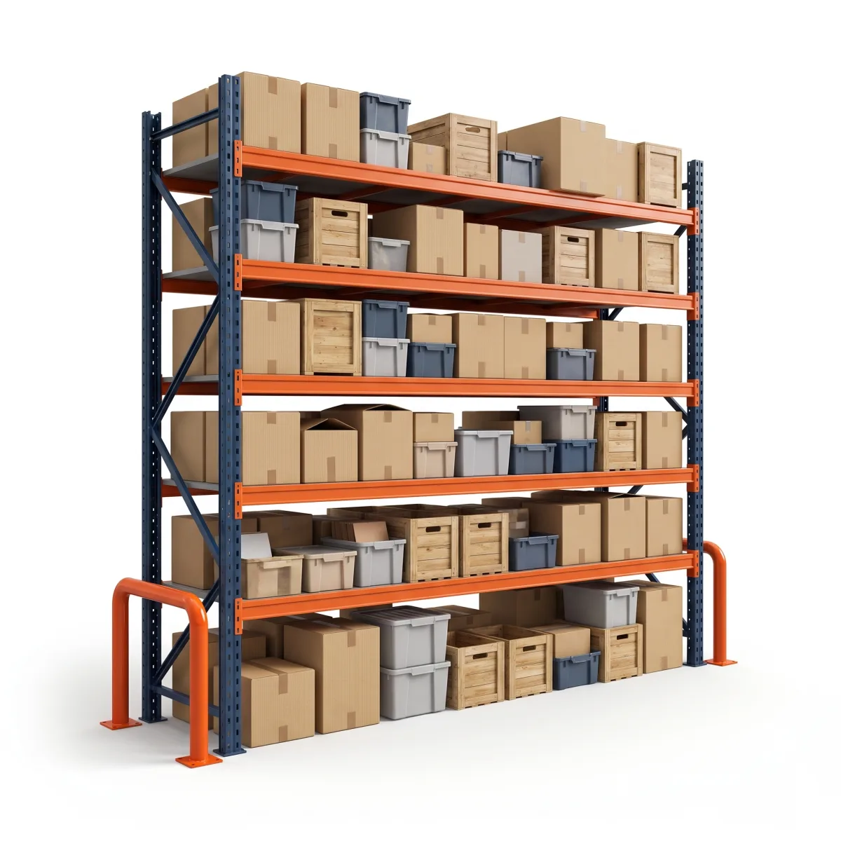 Racks Sélectifs Industriels 1000 kg · 5 Niveaux · 300x269 cm Bleu/Orange 6