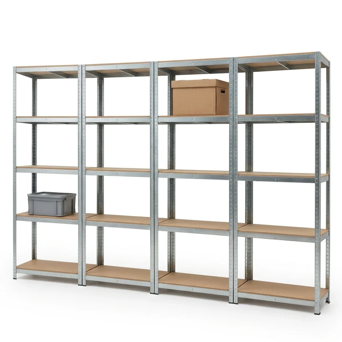 Estante Metálica Modular Reta 4 Módulos · 180x90x40 cm · Galvanizado